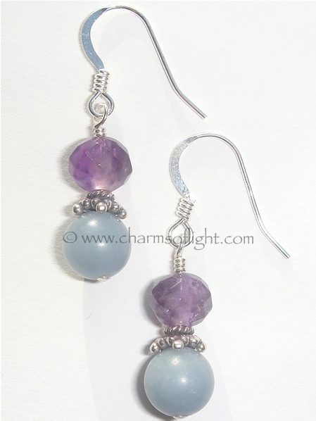 Amethyst & Angelite Earrings
